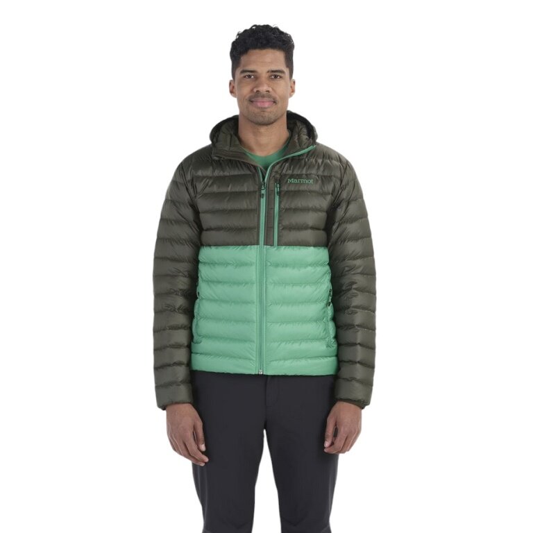 Marmot Winter-Daunenjacke Highlander Hoody dunkelgrün/grün Herren