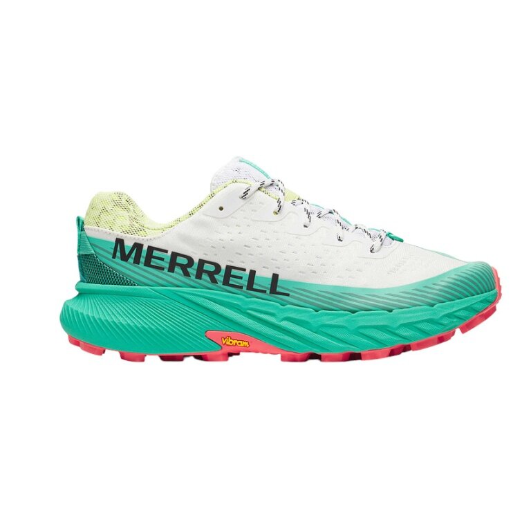 Merrell Trail-Laufschuhe Agility Peak 5 (angenehmer Tragekomfort, Rock Plate) weiss/türkis Herren