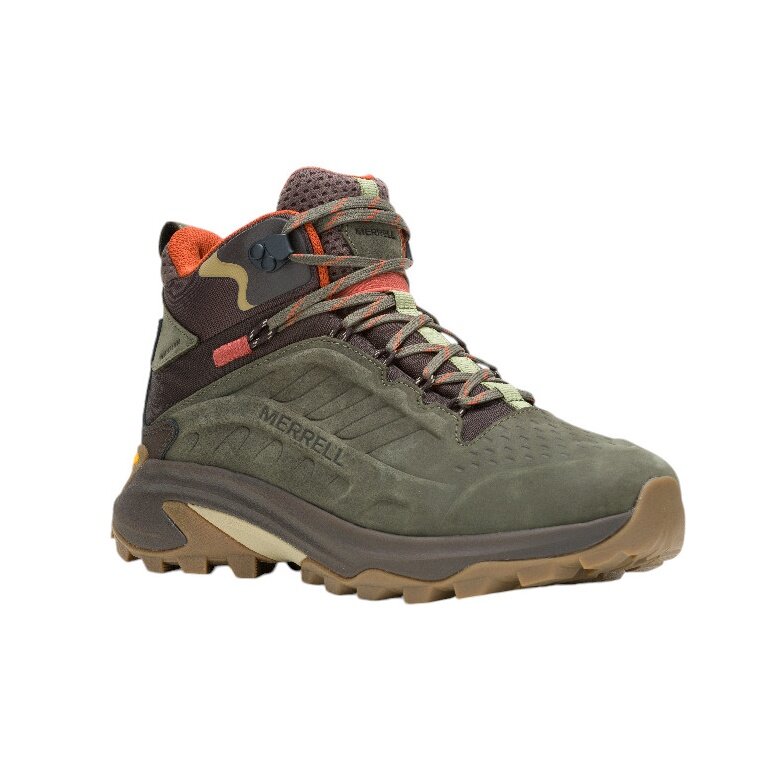 Merrell Wanderschuhe Moab Speed 2 Leather MID WP (Nubukleder, wasserdicht) olivegrün Herren