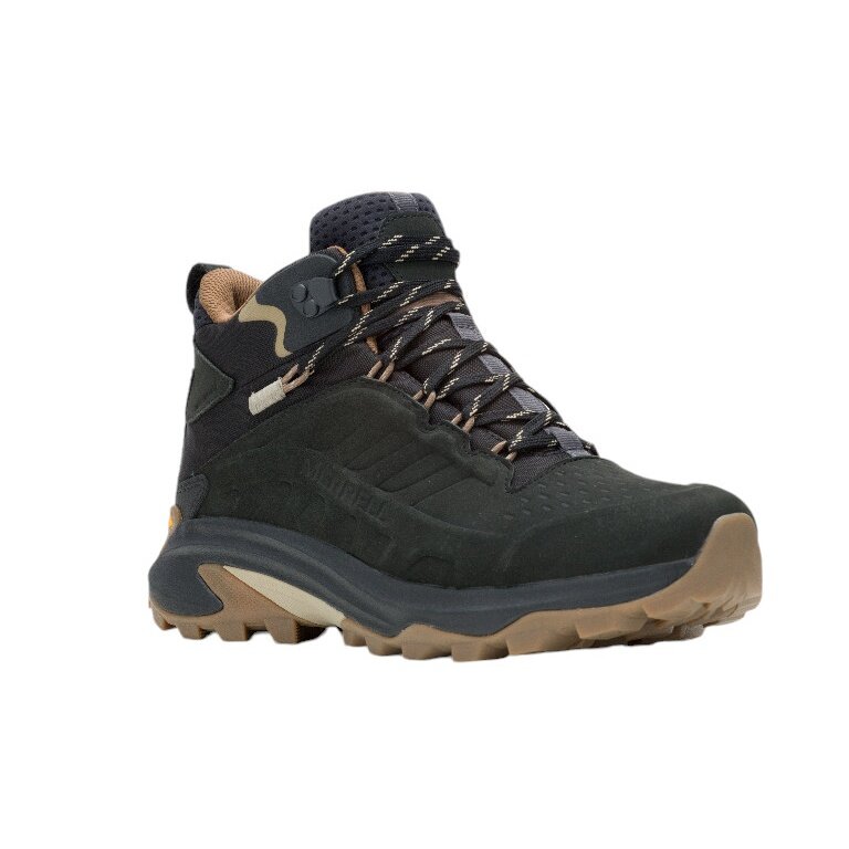 Merrell Wanderschuhe Moab Speed 2 Leather MID WP (Nubukleder, wasserdicht) schwarz Herren