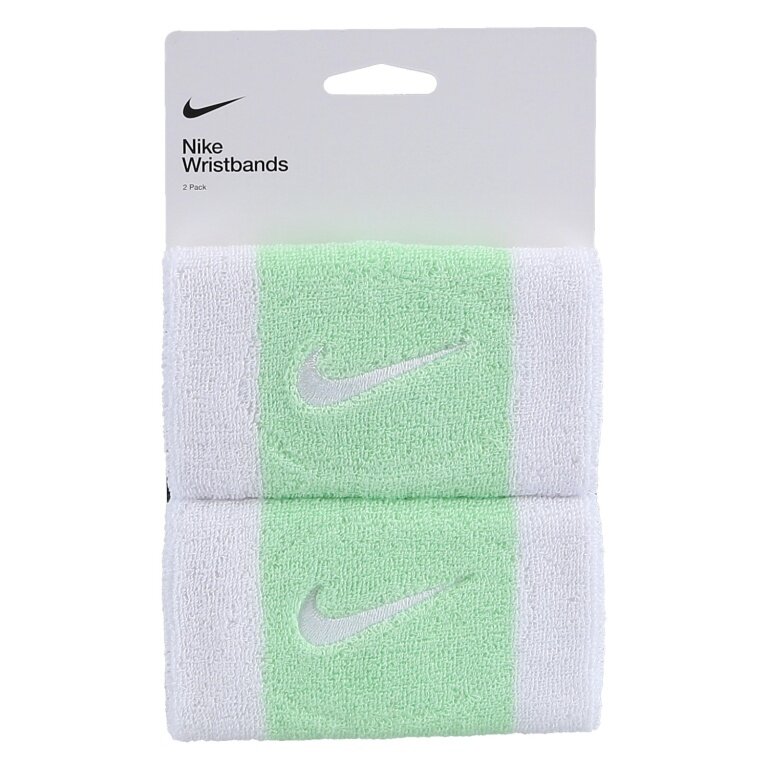 Nike Schweissband Swoosh Jumbo (74% Baumwolle) weiss/hellgrün - 2 Stück