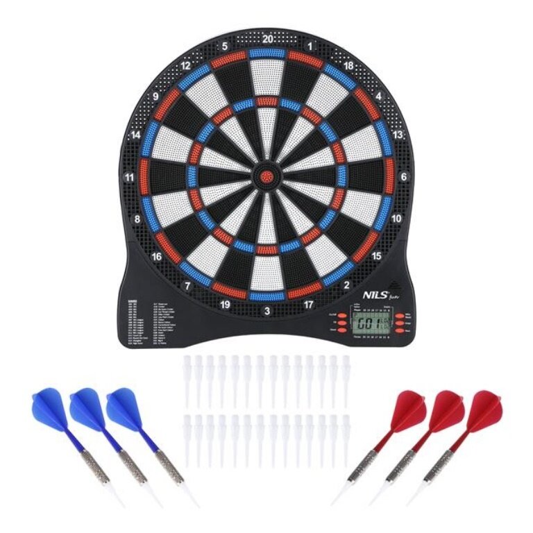 Nils Fun Dartscheibe Elektronik TDE01 für bis zu 8 Spieler (inkl. 6 Darts)