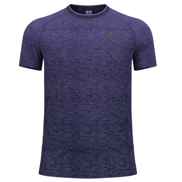 Odlo Sport-Freizeit Tshirt Essential Seamless (leicht, feuchtigkeitsregulierend) navyblau/violett melange Herren