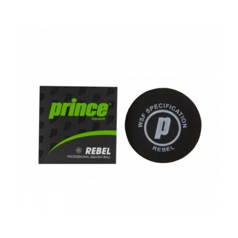 Prince Squashball Rebel (1 gelber Punkt, langsam) schwarz - 1er Ball