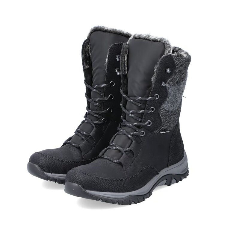 Rieker Winterstiefel M9643-01 (Schnürstiefel mit Innenfutter) schwarz Damen