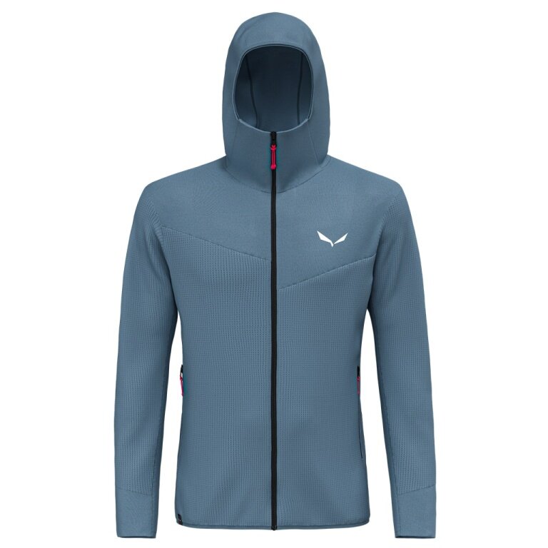 Salewa Kapuzenjacke Puez Waffle Hybrid Polarlite (weich, schnelltrocknend) blau Herren