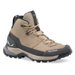 Salewa Wanderschuhe Puez Leather Mid Powertex (Trekking, Nubukleder, wasserdicht) sandbraun/onyx Damen