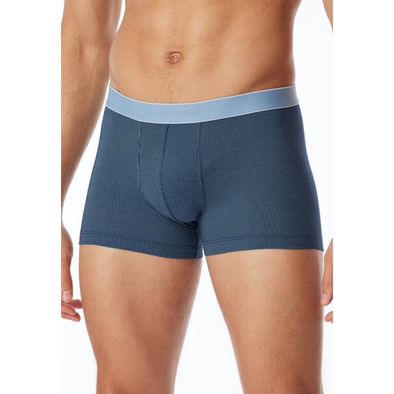 Schiesser Unterwäsche Boxershorts Shorts Modal gestreift blaugrau Herren - 1 Stück