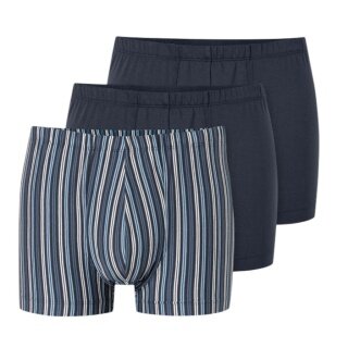 Schiesser Unterwäsche Boxershorts 95/5 Organic Cotton mehrfarbig dunkelblau/gestreift 919 Herren - 3 Stück