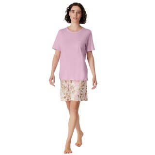 Schiesser Unterwäsche Schlafanzug Comfort Nightwear kurz - pink Damen