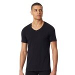 Schiesser T-Shirt V-Ausschnitt Premium Cotton Kurzarm (95% Bio-Baumwolle) Unterwäsche schwarz Herren