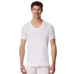 Schiesser T-Shirt V-Ausschnitt Premium Cotton Kurzarm (95% Bio-Baumwolle) Unterwäsche weiss Herren