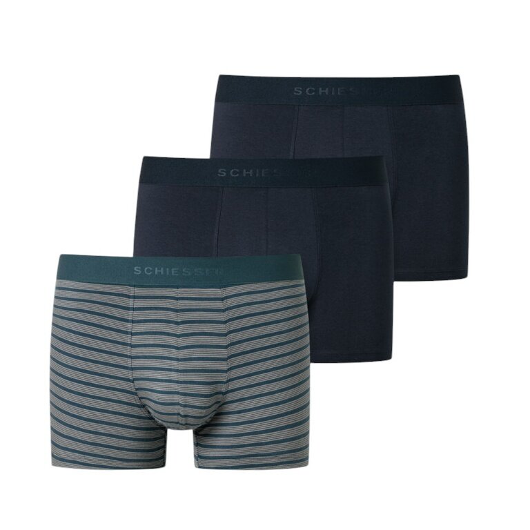 Schiesser Unterwäsche Boxershorts 95/5 Webgummibund 910 dunkelblau/blau gestreift Herren - 3 Stück