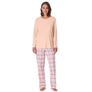 Schiesser Unterwäsche Schlafanzug Comfort Essentials lang - peach/pink Damen