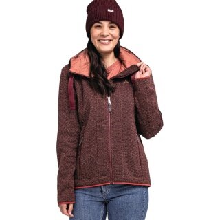 Schöffel Fleecejacke Aurora Hoody (atmungsaktiv, warm) weinrot Damen