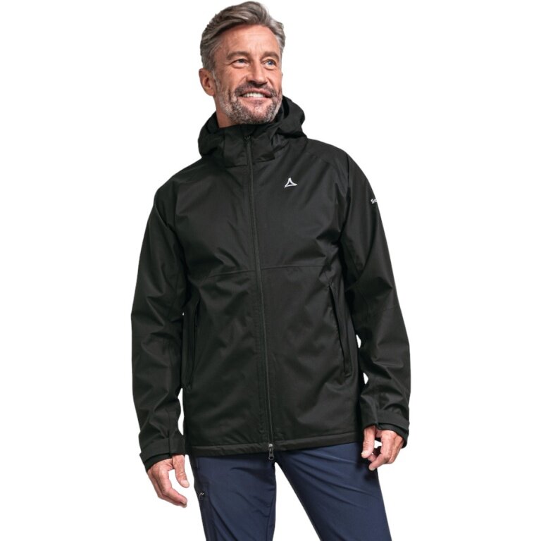 Schöffel Regenjacke Easy XT (2-Wege-Stretch, winddicht, atmungsaktiv) schwarz Herren