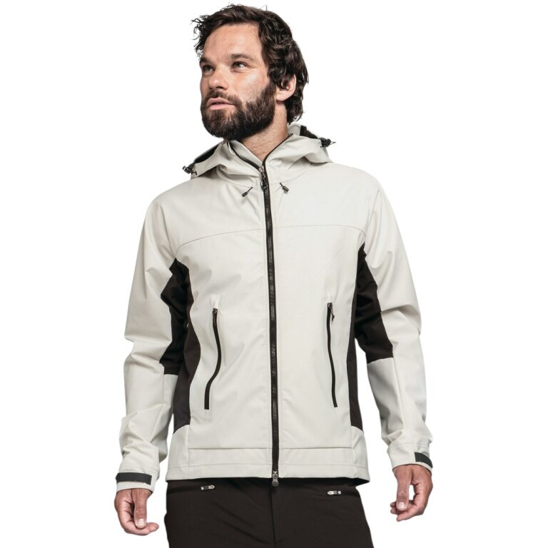 Schöffel Softshelljacke Mountain Style Blaueis MNS (hohe Atmungsaktivität, wasserabweisend) beige/schwarz Herren