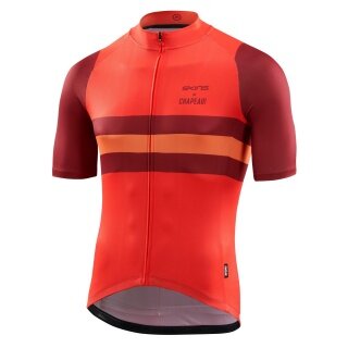 Skins Fahrrad-Tshirt Cycle X Chapeau (Front-Reißverschluss, schnelltrocknend, 3 Rückentaschen) rot Herren