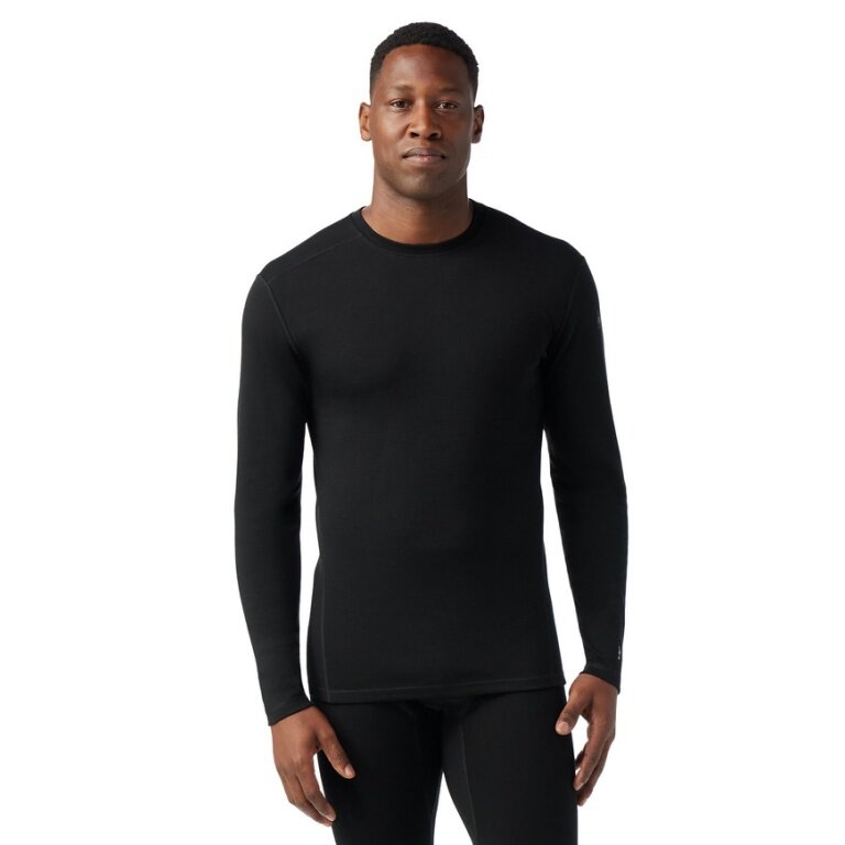 Smartwool Funktionsunterwäsche Langarmshirt Classic Thermal (wärmende Merinowolle, Rundhals) schwarz Herren