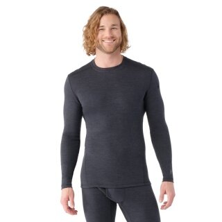 Smartwool Funktionsunterwäsche Langarmshirt Classic Thermal (wärmende Merinowolle, Rundhals) dunkelgrau Herren