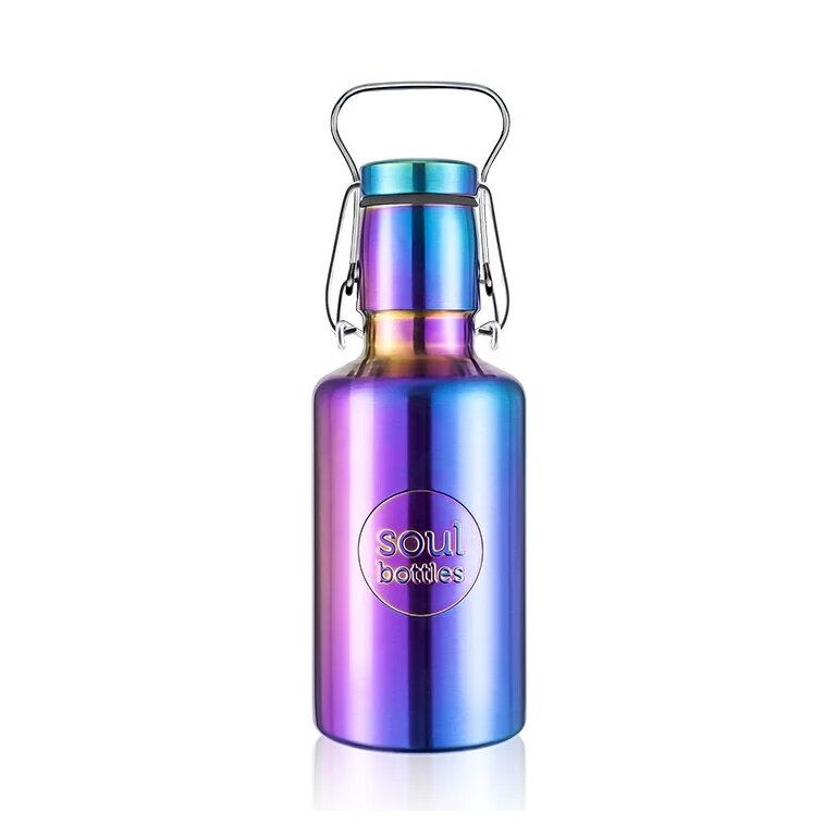 soulbottles Trinkflasche steel light Utopia (Edelstahl, Edelstahlbügel) 500ml blau/violett