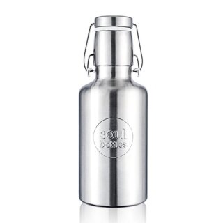 soulbottles Trinkflasche steel light Plain (Edelstahl, Edelstahlbügel) 500ml silber