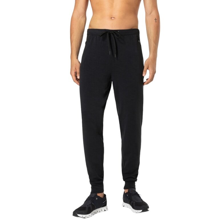 super natural Freizeithose Everyday Sweatpants (Merino-Mix) lang schwarz Herren