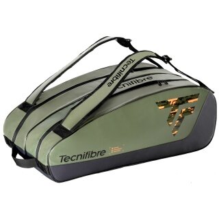 Tecnifibre Tennis-Racketbag Tour Endurance (Schlägertasche, 2 Hauptfächer) 2024 khakigrün 12er