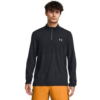 Under Armour Lauf-Langarmshirt Seamless Stride 1/4 Zip (schnelltrocknend, reflektierende Details) dunkelgrau Herren