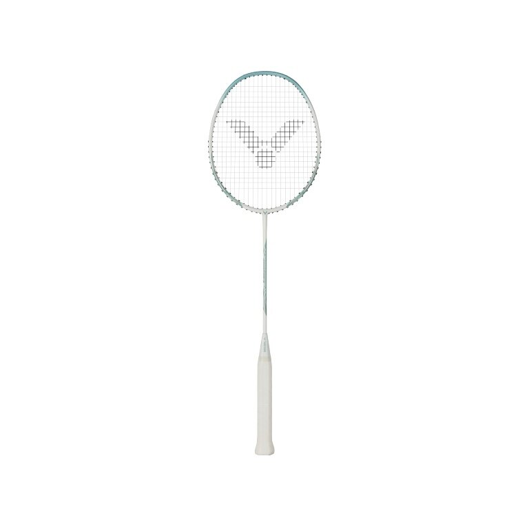 Victor Badmintonschläger Auraspeed 9 R (ausgewogen/flexibel) weiss/grün - besaitet -