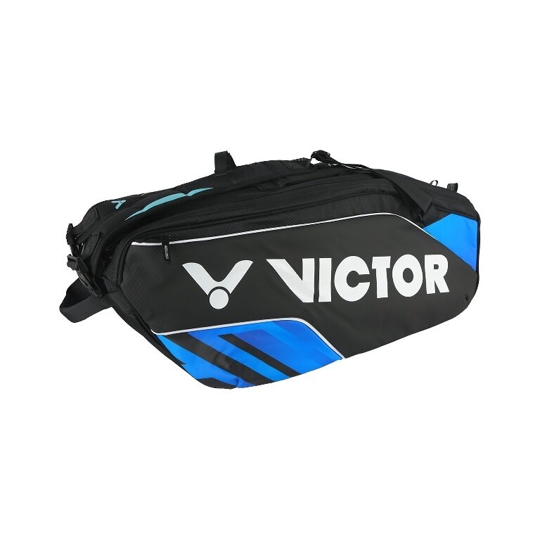 Victor Racketbag Doublethermobag BR9213 CF (Schlägertasche, 2 Hauptfächer, Schuhfach) 2024 schwarz/blau