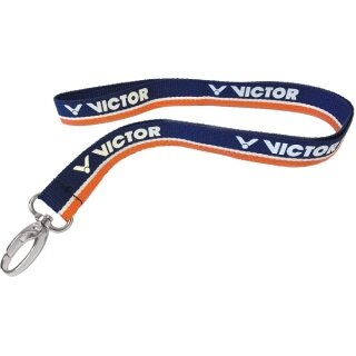 Victor Schlüsselband Lanyard - 43cm dunkelblau/orange