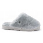 Warmbat Hausschuhe Pantoffel Mungo Fur mit Merino Schaffell eisblau Damen