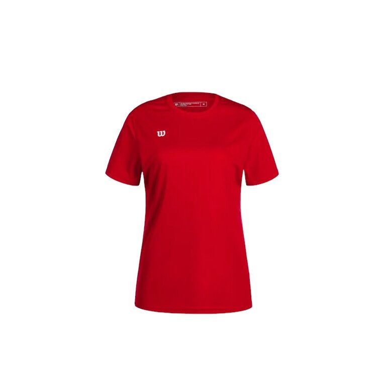 Wilson Sport-Shirt Fundamentals Shooting (100% Polyester) kurzarm rot Damen