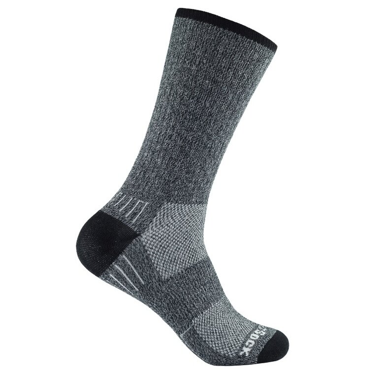 Wrightsock Wandersocke Crew Adventure (warm, gepolstertes Fußbett) grau/schwarz - 1 Paar