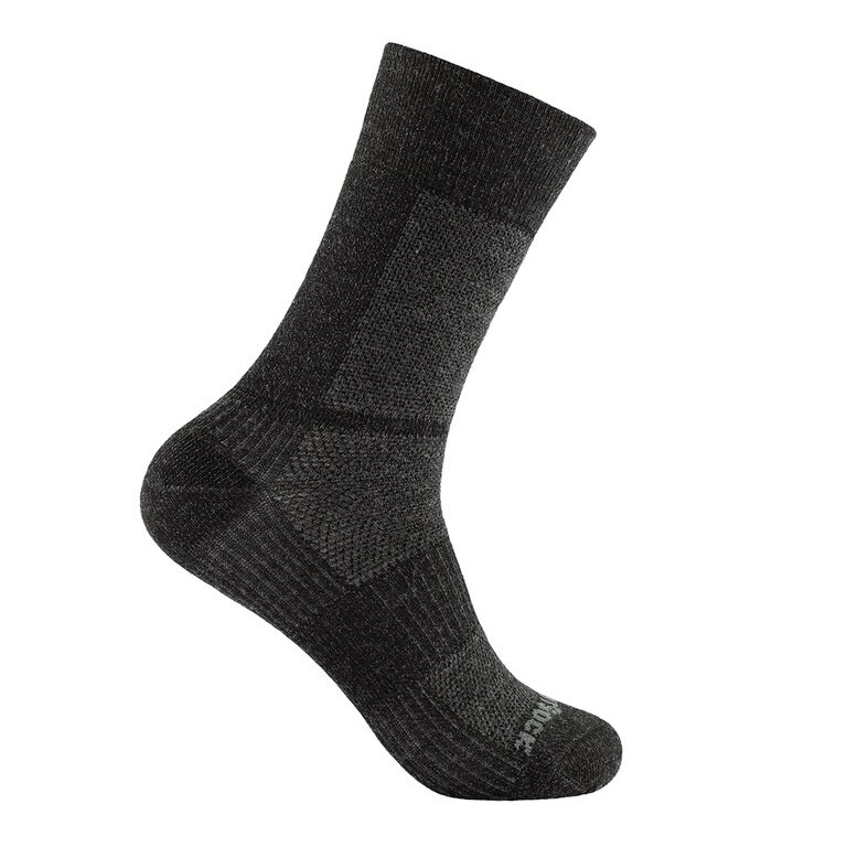 Wrightsock Wandersocke Crew Merino Coolmesh II (dünn, Merinowolle) grau/schwarz - 1 Paar