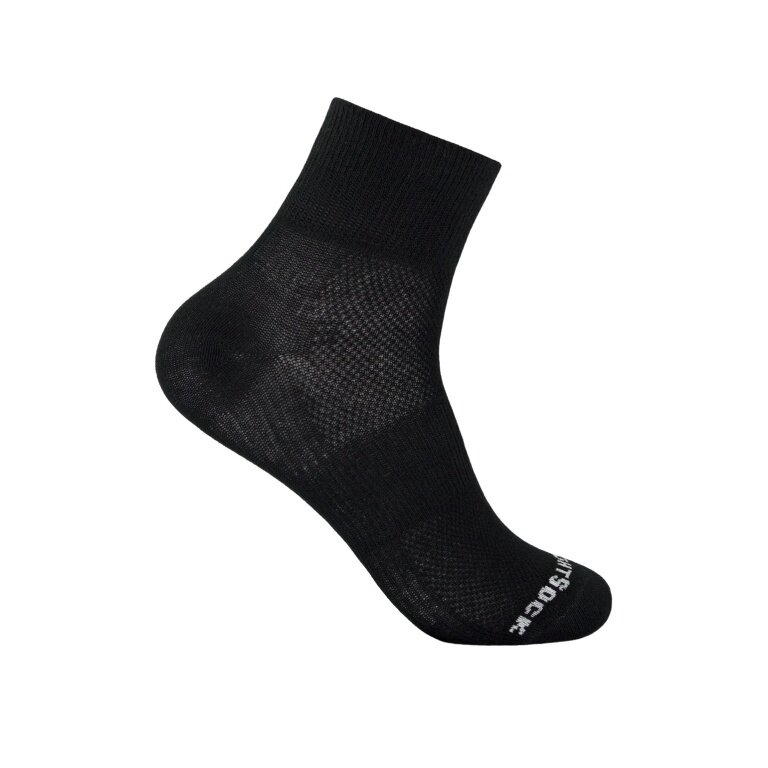 Wrightsock Sportsocken Quarter Coolmesh II (dünn, atmungsaktiv, bequem) schwarz - 1 Paar