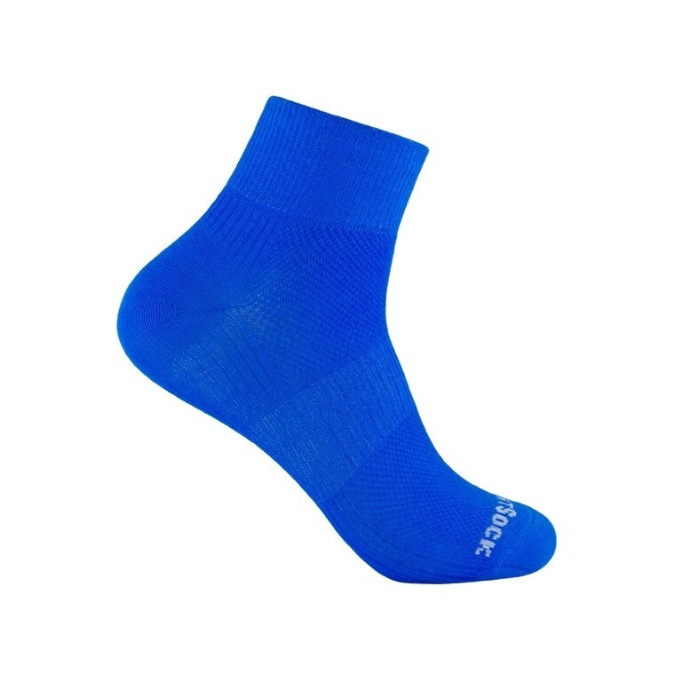 Wrightsock Sportsocken Quarter Coolmesh II (dünn, atmungsaktiv, bequem) blau - 1 Paar
