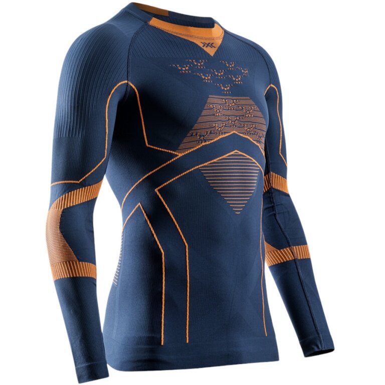 X-Bionic Funktions-Langarmshirt Energy Accumulator Light (ideale Thermoregulation) Unterwäsche marineblau/orange Herren