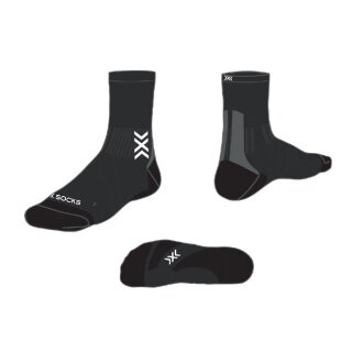 X-Socks Laufsocke Crew Run Discovery Merino schwarz/grau Herren - 1 Paar