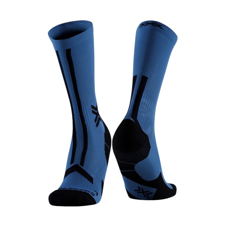 X-Socks Laufsocke Trailrun Discover Crew (für Traillaufe) mineralblau/schwarz Herren - 1 Paar