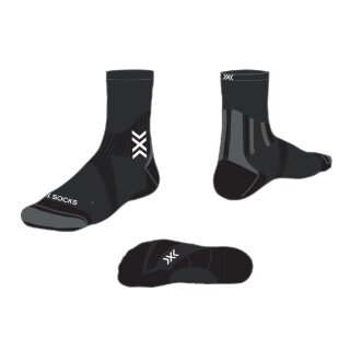 X-Socks Laufsocke Crew Run Perform Warm schwarz/grau Herren - 1 Paar