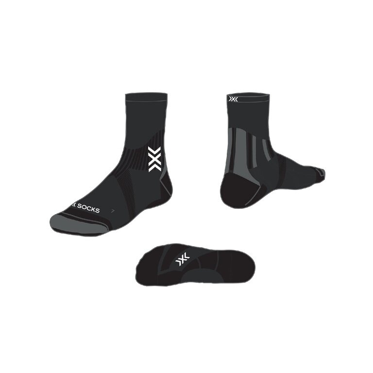 X-Socks Laufsocke Crew Run Perform Warm schwarz/grau Herren - 1 Paar