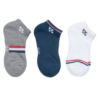 Yonex Sportsocken Sneaker Sport Low Cut weiss/grau/blau Herren - 3 Paar