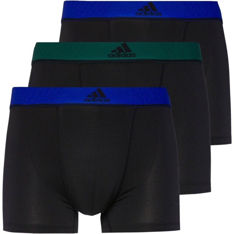 adidas Unterwäsche Boxershorts Trunk Active Micro Flex Eco - mehrfarbig schwarz - 3 Stück