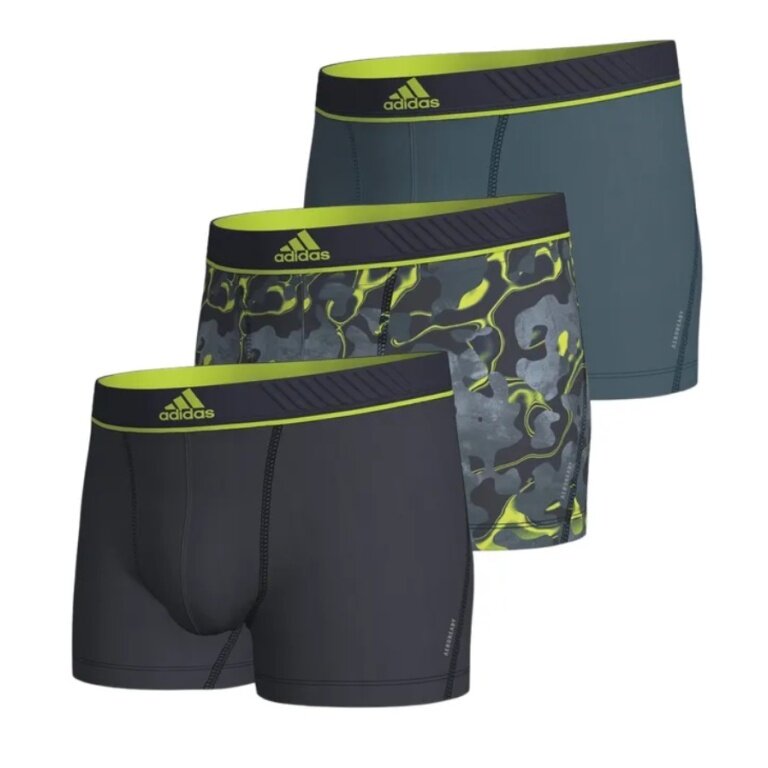 adidas Unterwäsche Boxershorts Trunk Active Micro Flex Eco - mehrfarbig bunt - 3 Stück