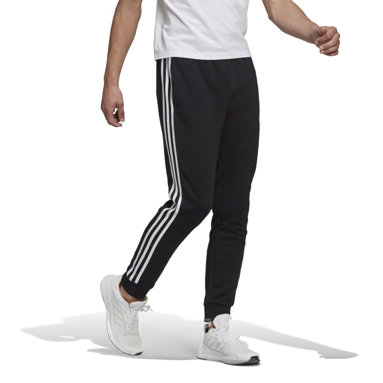 adidas Freizeit-Jogginghose Essentials French 3-Streifen Herren Cuff online Hose Tapered bestellen schwarz Terry