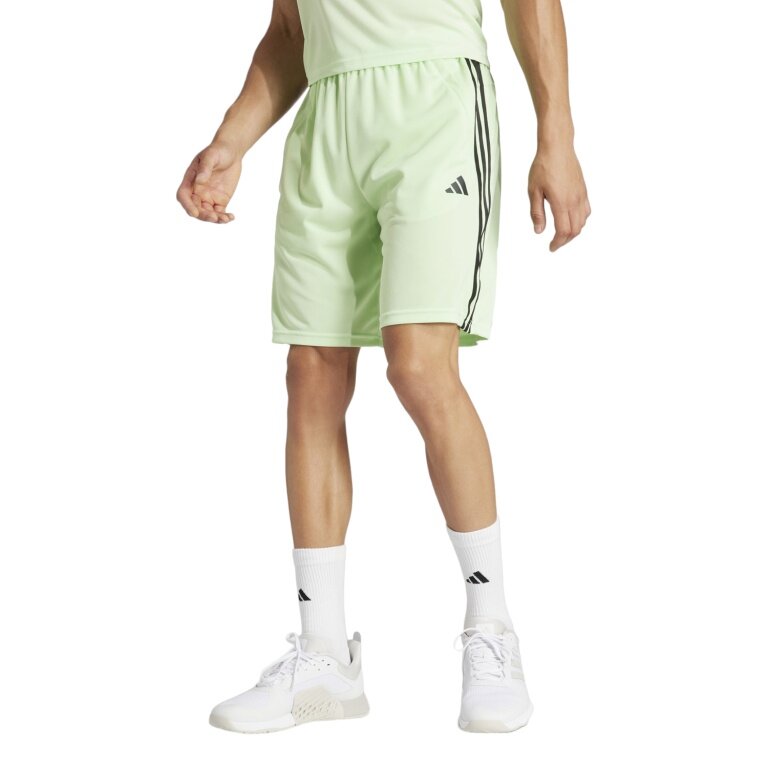 adidas Trainingshose Train Essentials Piqué 3-Streifen Shorts (weich, atmungsaktiv) kurz grün/schwarz Herren