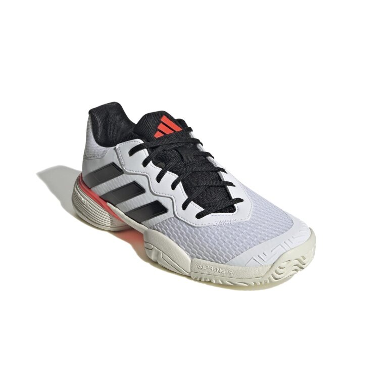 adidas Tennisschuhe Barricade Allcourt 2024 weiss/schwarz/orange Kinder