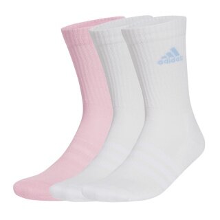 adidas Sportsocken Crew Cushioned (Fußgewölbeunterstützung, durchgehend gepolstert) pink/weiss - 3 Paar